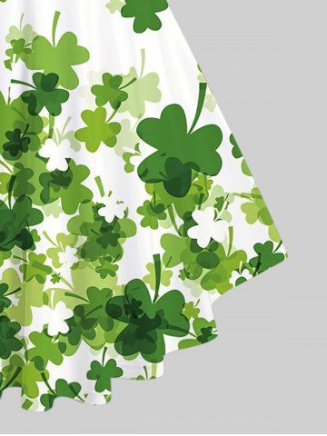 Plus Size Saint Patrick's Day Crisscross Strappy Printed T-shirt