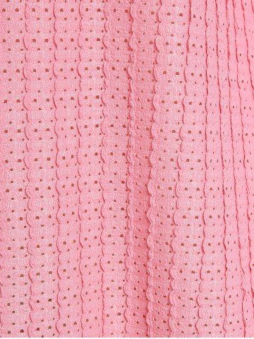 Plus Size Hollow Out Trim Backless Textured Tank Top