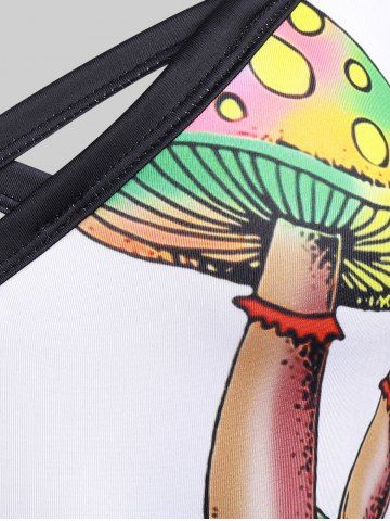 Plus Size & Curve Crisscross Mushroom Print Sundress