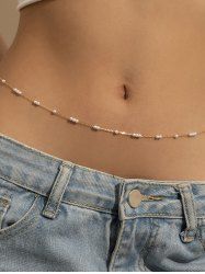 Faux Pearl Decor Waist Chain -  