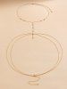 Layered Rhinestone Decor Body Chain -  