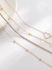 4Pcs Heart Rhinestone Decor Multilayer Waist Chain -  