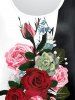 Floral Half and Half Print T-shirt and Leggings Plus Size Summer Matching Outfit -  
