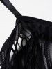Hollow Out Tassel Sheer Mesh Lingerie Set -  