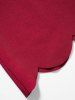 Plus Size Plain Color Scalloped Scoop Neck Half Sleeve Casual T Shirt -  