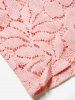 Flower Lace Panel Plain Color V Neck Scalloped Casual Tank Top -  