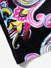 Plus Size Geometric Paisley Print Sequined Strap Cold Shoulder T Shirt -  