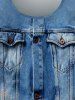 Plus Size 3D Denim Paint Splatter Printed Tee -  