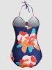 Maillot de Bain Une-Pièce Découpé à Imprimé Fleur Colorée de Grande Taille - Multi 3XL