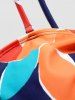 Maillot de Bain Une-Pièce Découpé à Imprimé Fleur Colorée de Grande Taille - Multi 3XL