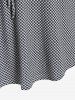 Plus Size Plaid Ruffles Long Sleeves T Shirt with Tie -  