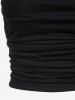 Plus Size Draped Ruched Open Back Crop Top -  