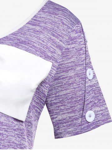 Plus Size Space Dye Bowknot T-shirt