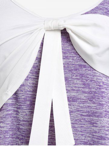 Plus Size Space Dye Bowknot T-shirt