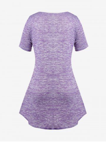 Plus Size Space Dye Bowknot T-shirt