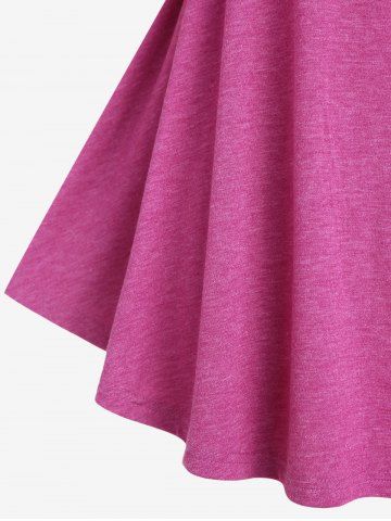 Plus Size Crinkly Panel Buttoned 2 In 1 Top