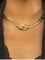 Punk Hip Hop Knotted Chain Necklace -  
