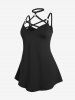 Gothic Strappy O Ring Tank Top and Lace-up Garter Shorts Outfit -  