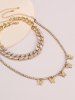 Collier Papillon Décoré de Strass 2 Pièces - d'or 