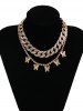 Collier Papillon Décoré de Strass 2 Pièces - d'or 