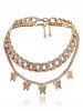 Collier Papillon Décoré de Strass 2 Pièces - d'or 