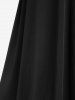 Plus Size Lace Panel High Rise A Line Midi Dress - Noir 2XL