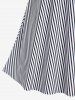 Plus Size Stripes Padded Boyleg Strappy Tankini Swimsuit -  