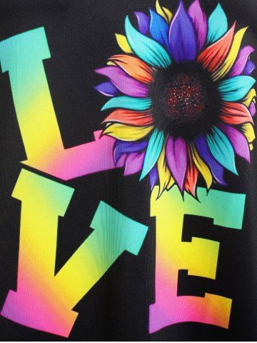 Plus Size & Curve Ombre LOVE Print Graphic Tank Top (Adjustable Straps)