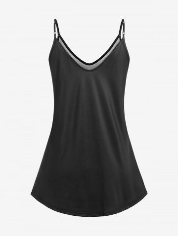 Plus Size & Curve Ombre LOVE Print Graphic Tank Top (Adjustable Straps)