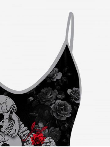Gothic Skeleton Rose Print Cami Top