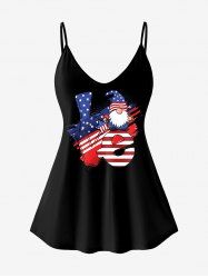 Plus Size American Flag Printed Patriotic Tank Top -  