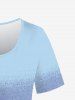 3D Abstract Print Tee and Cropped Leggings Plus Size Summer Matching Set -  