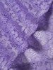 Flower Lace Surplice Plunging Neck Cinched High Waist Dress -  