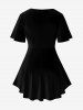 Plus Size Butterfly Printed Crisscross Short Sleeves Tee -  