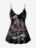 Gothic Skeleton Rose Print Cami Top -  