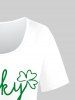 T-shirt Lettre Graphique de Grande Taille - Blanc 3X | US 22-24