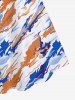 Robe Ligne A Abstrait Imprimé de Grande Taille sans Manches - Bleu 5x | US 30-32