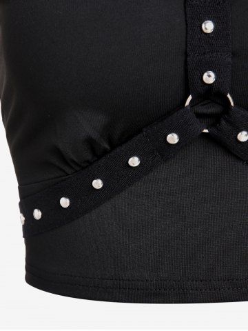 Gothic Studs Harness Cropped Tank Top
