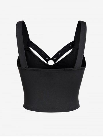 Gothic Studs Harness Cropped Tank Top