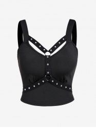 Gothic Studs Harness Cropped Tank Top -  