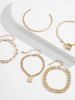 5Pcs Punk Hip Hop Lock Bracelets -  