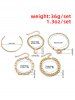 5Pcs Punk Hip Hop Lock Bracelets -  