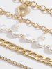 5Pcs Baroque Shaped Pearl Heart Bracelets -  