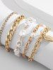 5Pcs Baroque Shaped Pearl Heart Bracelets -  