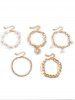 5Pcs Baroque Shaped Pearl Heart Bracelets -  