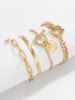 4 Pièces Bracelets Tendances en Forme de Serpent Style Hip-Hop - d'or 