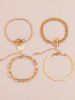 4 Pièces Bracelets Tendances en Forme de Serpent Style Hip-Hop - d'or 