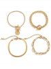 4 Pièces Bracelets Tendances en Forme de Serpent Style Hip-Hop - d'or 