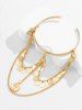 Vintage Portrait Sequined Tassel Arm Cuff -  