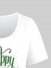 Plus Size Saint Patrick's Day Letters Printed Graphic Tee -  
